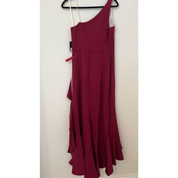 Mac Duggal Berry One Shoulder High Slit Ruffle Gown 49089 NEW NWT - Picture 10 of 10